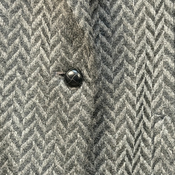 VTG Thalhimers Wool Herringbone Gray Blazer Made in Japan SIze 10 - Picture 3 of 14